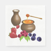 Melk en honing met bessen rustiek eten servet (Voorkant)