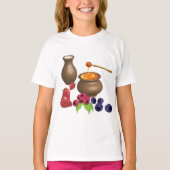 Melk en honing met bessen rustiek eten t-shirt (Voorkant)