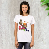 Melk en honing met bessen rustiek eten t-shirt