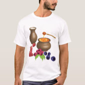 Melk en honing met bessen rustiek eten t-shirt (Voorkant)