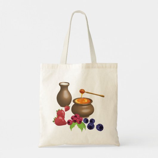 Melk en honing met bessen rustiek eten tote bag (Achterkant)