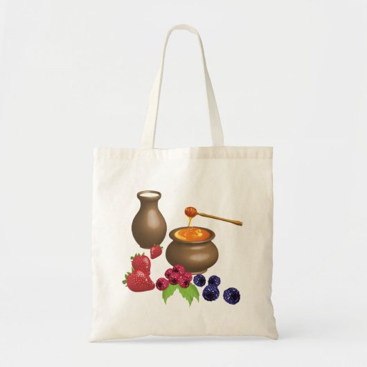 Melk en honing met bessen rustiek eten tote bag (Voorkant)