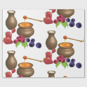 Melk en Honing met Bessenvrucht Rustiek Eten Cadeaupapier (Vlak)