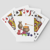 Melk en Honing met Bessenvrucht Rustiek Eten Pokerkaarten (Achterkant)