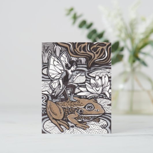 Melk en kikker briefkaart (Staand voorkant)