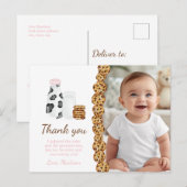 Melk en koek verjaardagsfeestje dank je cadeautje briefkaart (Voorkant / Achterkant)