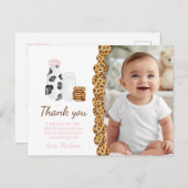 Melk en koek verjaardagsfeestje dank je wel cadeau briefkaart (Voorkant / Achterkant)