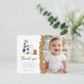 Melk en koek verjaardagsfeestje dank je wel cadeau briefkaart (Staand voorkant)