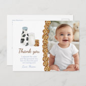 Melk en koek verjaardagsfeestje dank je wel cadeau briefkaart (Voorkant / Achterkant)