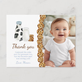 Melk en koek verjaardagsfeestje dankjewel cadeautj briefkaart