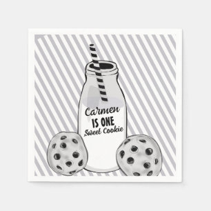 Melk en Koek Zoete Eerste Verjaardag Servet