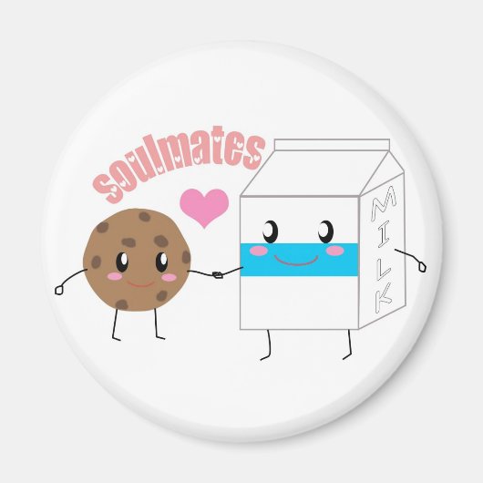 Melk en koekje 2 inch ronde magneet (Voorkant)