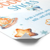 Melk en koekje Blauw Kerstfeest Poster (Hoek)