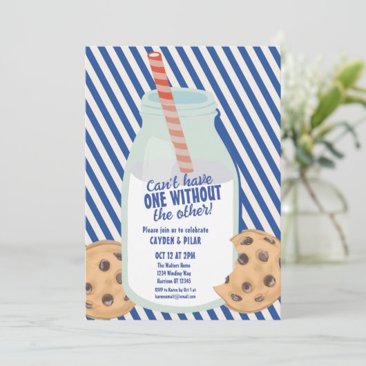 Melk en koekje gecombineerd Verjaardag Kaart (Staand voorkant)