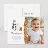 Melk en koekje verjaardagsfeestje dank je wel favo briefkaart (Voorkant / Achterkant)