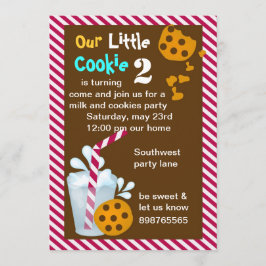Melk en koekje verjaardagsuitnodiging kaart