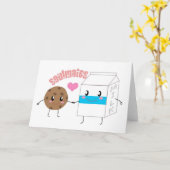 Melk en koekje Wenskaart (horizontaal) Kaart (Gele Bloem)