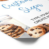Melk en koekjes Aangepaste Tafelteken Verjaardagsf Poster (Hoek)