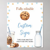 Melk en koekjes Aangepaste Tafelteken Verjaardagsf Poster (Voorkant)