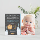 Melk en koekjes Aanwezige Jongen Kaart (Staand voorkant)