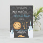 Melk en koekjes Aanwezige Jongen Kaart (Staand voorkant)