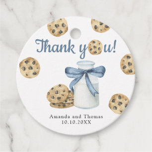 Melk en koekjes Baby shower Dank u Bedankjes Labels
