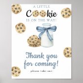 Melk en koekjes baby shower - Dank u Poster (Voorkant)