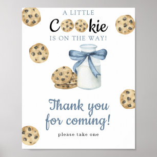 Melk en koekjes baby shower - Dank u Poster