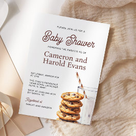 Melk en koekjes Baby shower Kaart