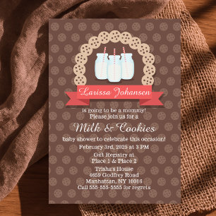 Melk en koekjes Baby shower Kaart