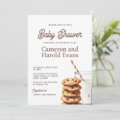 Melk en koekjes Baby shower Kaart (Staand voorkant)