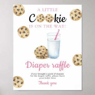 Melk en koekjes baby shower Luiers Raffle spel Poster