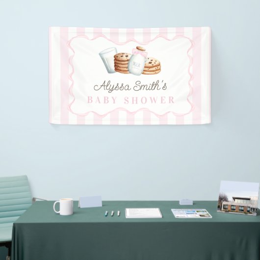 Melk en koekjes Baby shower Spandoek (Beurs)