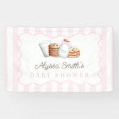 Melk en koekjes Baby shower Spandoek (Horizontaal)