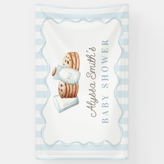 Melk en koekjes Baby shower Spandoek (Verticaal)