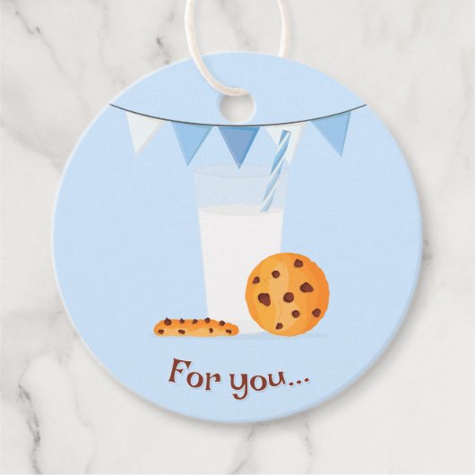 Melk en koekjes bedankjes labels (Voorkant)