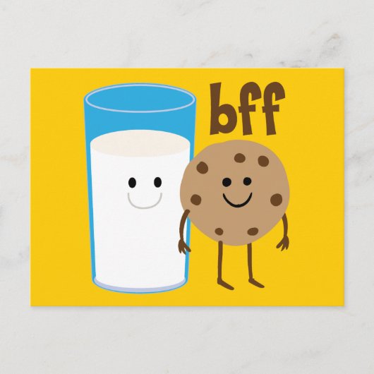 Melk en koekjes BFF Briefkaart (Voorkant)