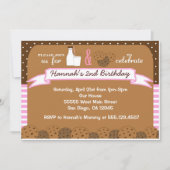 Melk en koekjes Birthday Party nodigt meisjes uit Kaart (Voorkant)