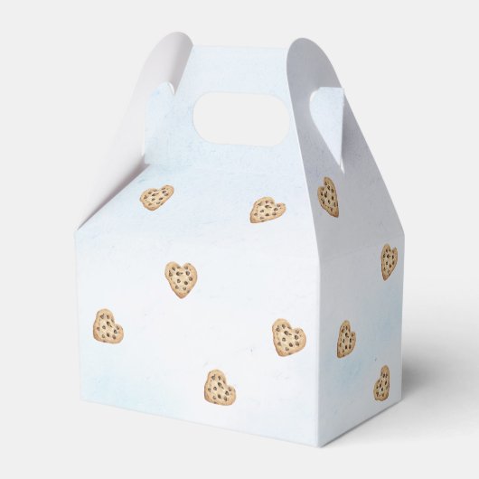 Melk en koekjes Blauw 1e verjaardag partij Bedankdoosjes (Achterkant)