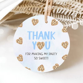 Melk en koekjes Blauw 1e verjaardag partij Bedankjes Labels