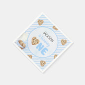 Melk en koekjes Blauw 1e verjaardag partij Servet (Hoek)