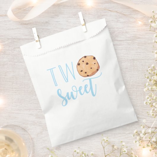 Melk en koekjes blauw 2e verjaardag twee zoet bedankzakje (Geknipt)