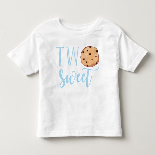 Melk en koekjes blauw 2e verjaardag twee zoet kinder shirts (Voorkant)