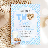 Melk en koekjes Blauw Twee Zoete 2e Verjaardag Par Kaart