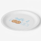 Melk en koekjes blauw Verjaardagsfeest Papieren Bordje (Gekanteld)