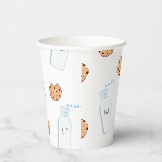 Melk en koekjes Blauwe Verjaardag Papieren Bekers (Rechts)