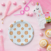 Melk en Koekjes Blauwe Verjaardags Papieren Bord (Feest)