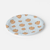 Melk en Koekjes Blauwe Verjaardags Papieren Bord (Gekanteld)