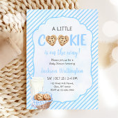 Melk en koekjes Blue Baby Boy Shower Party Kaart