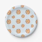 Melk en koekjes Blue Birthday Paper Bord (Voorkant)